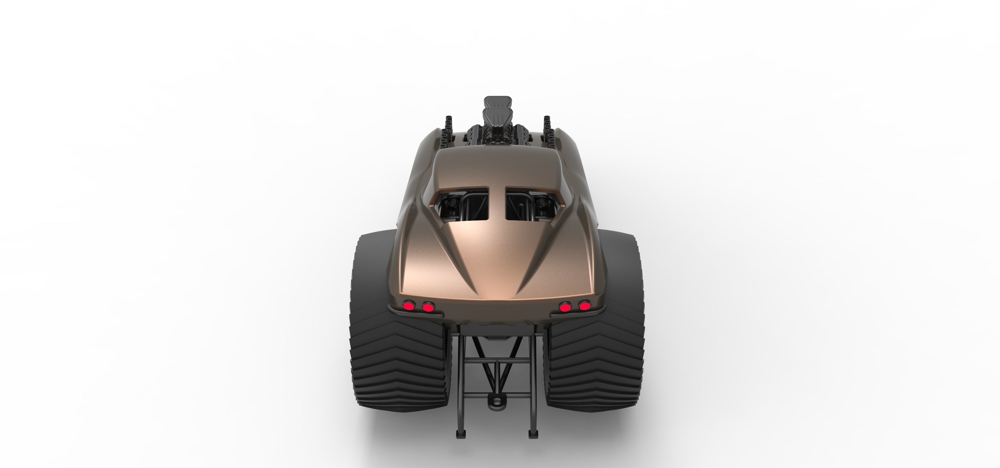 Pulling truck 2wd with Car shell Version 2 Scale 1 to 25 3D print model_17