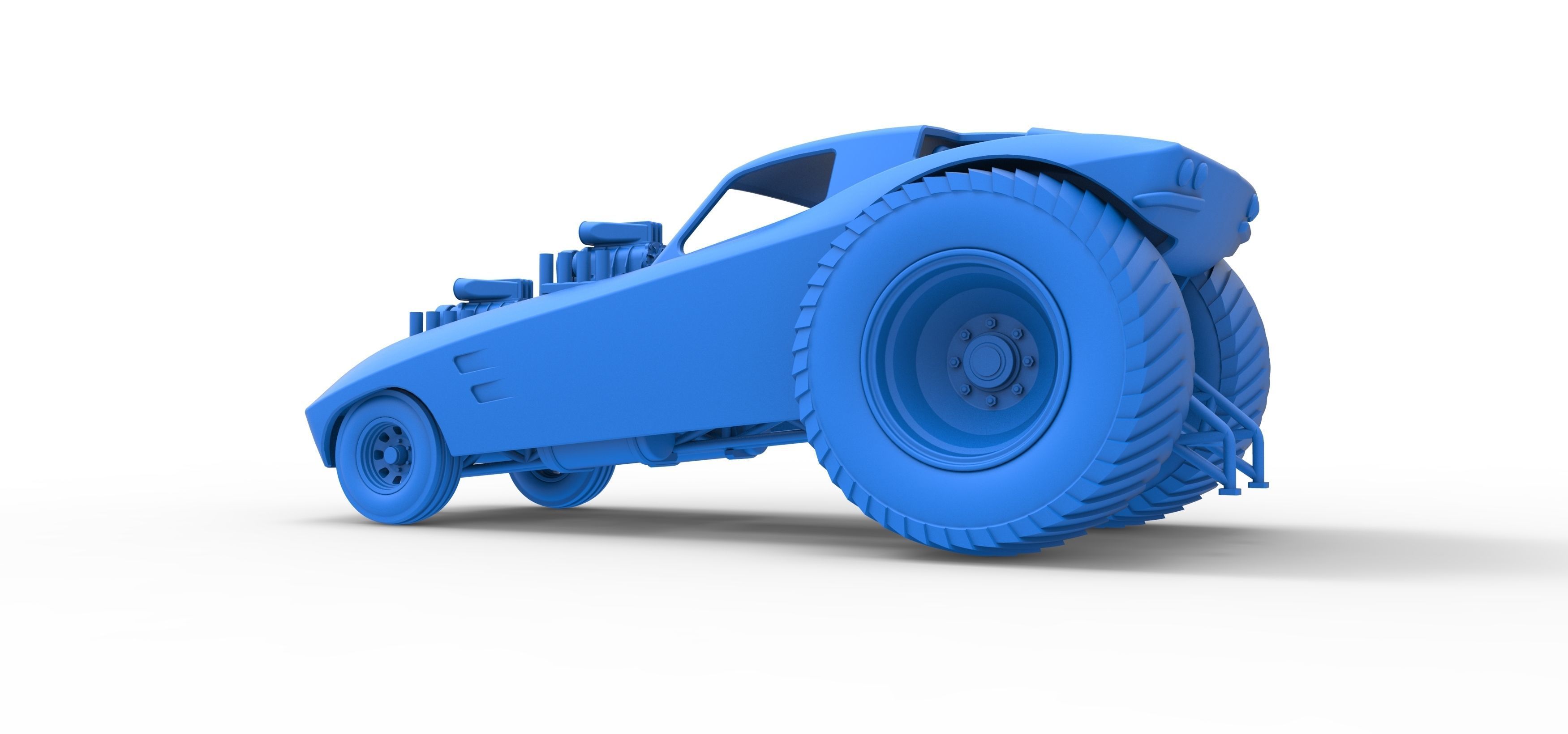 Pulling truck 2wd with Car shell Version 2 Scale 1 to 25 3D print model_30