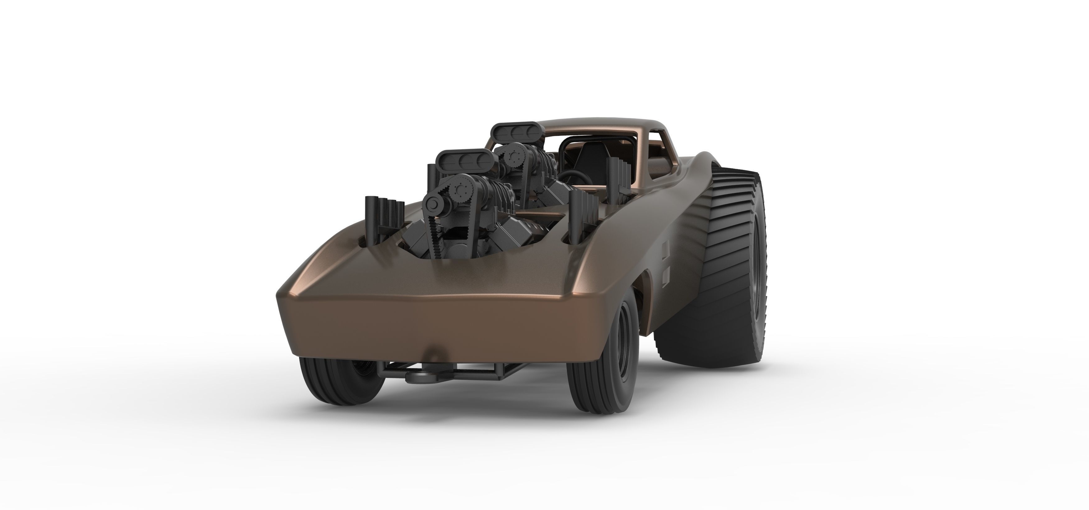 Pulling truck 2wd with Car shell Version 2 Scale 1 to 25 3D print model_6