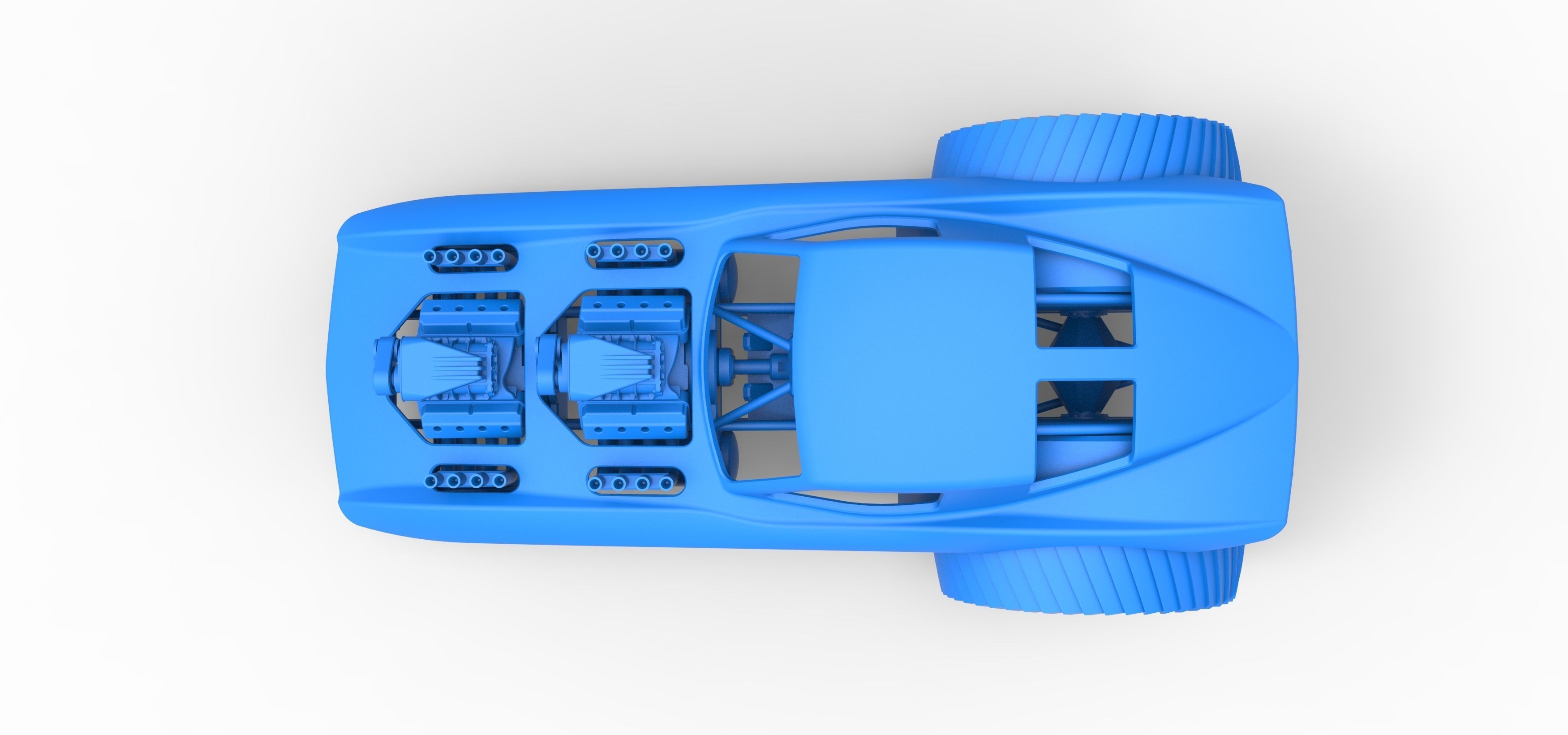 Pulling truck 2wd with Car shell Version 2 Scale 1 to 25 3D print model_28