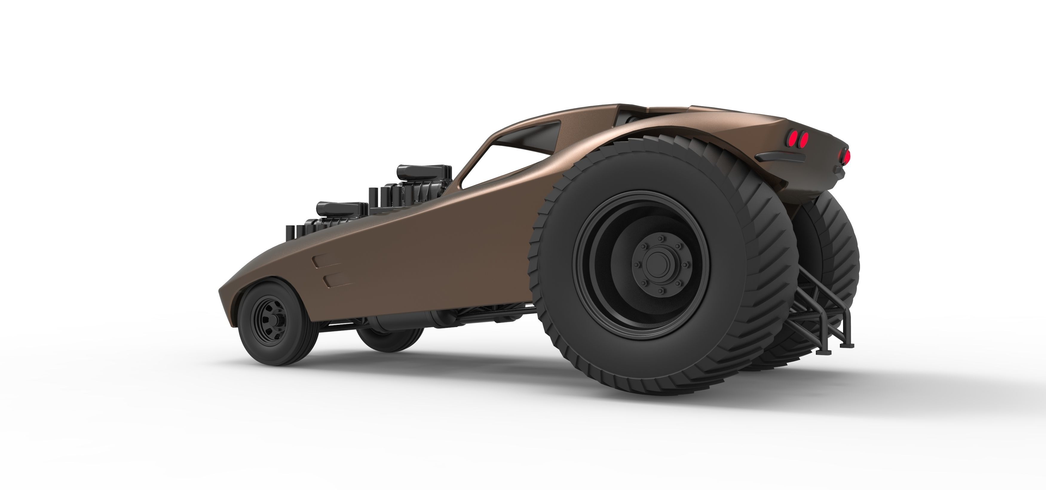 Pulling truck 2wd with Car shell Version 2 Scale 1 to 25 3D print model_13