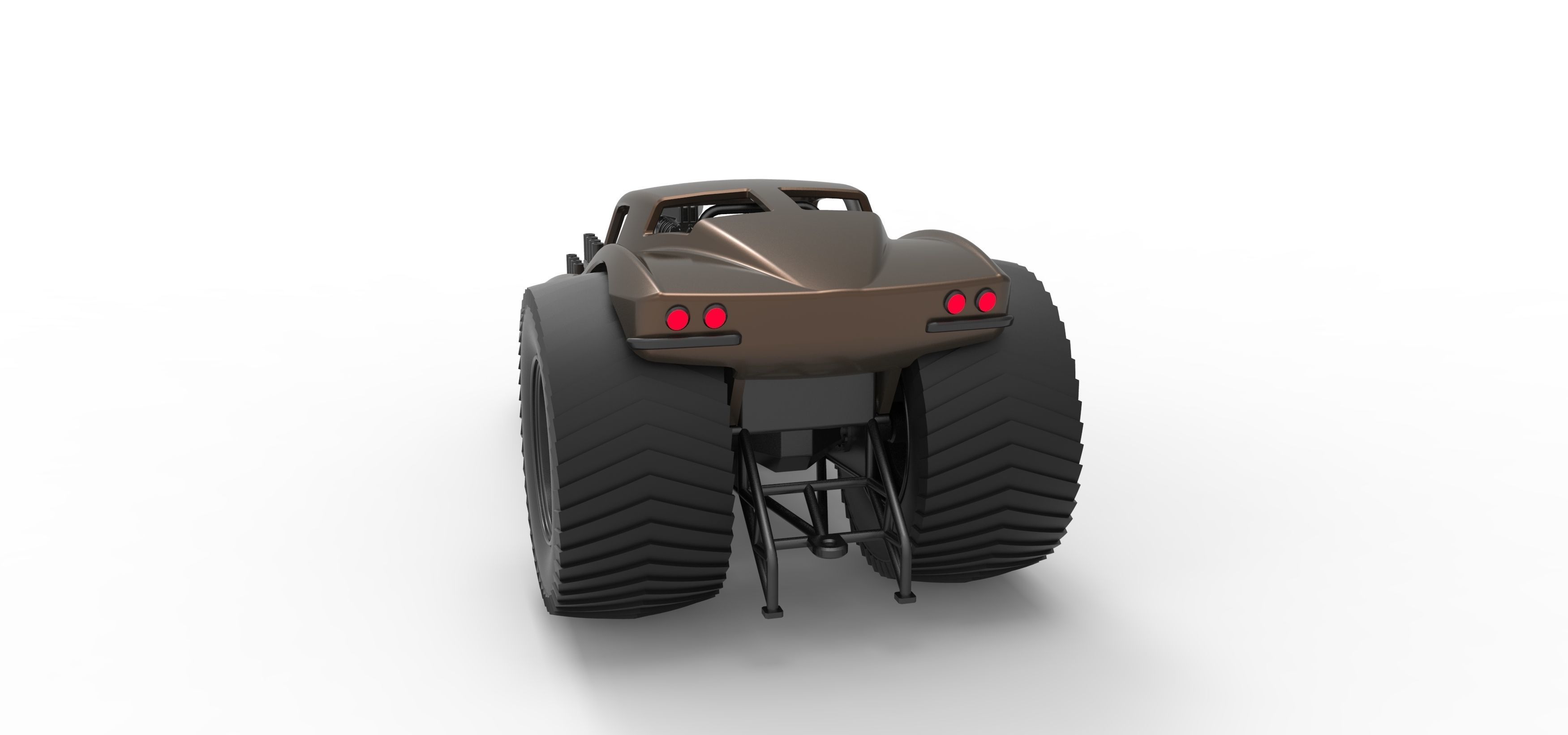 Pulling truck 2wd with Car shell Version 2 Scale 1 to 25 3D print model_14