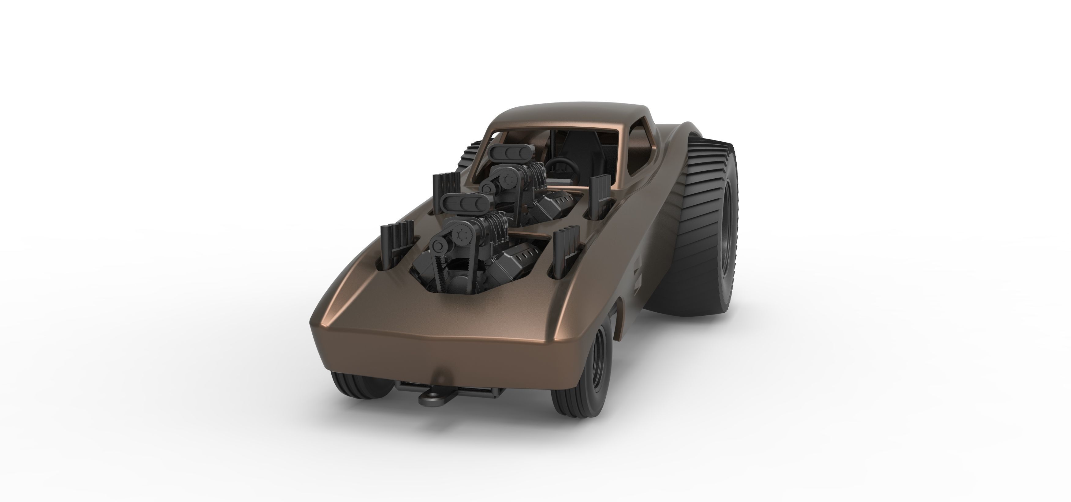 Pulling truck 2wd with Car shell Version 2 Scale 1 to 25 3D print model_5