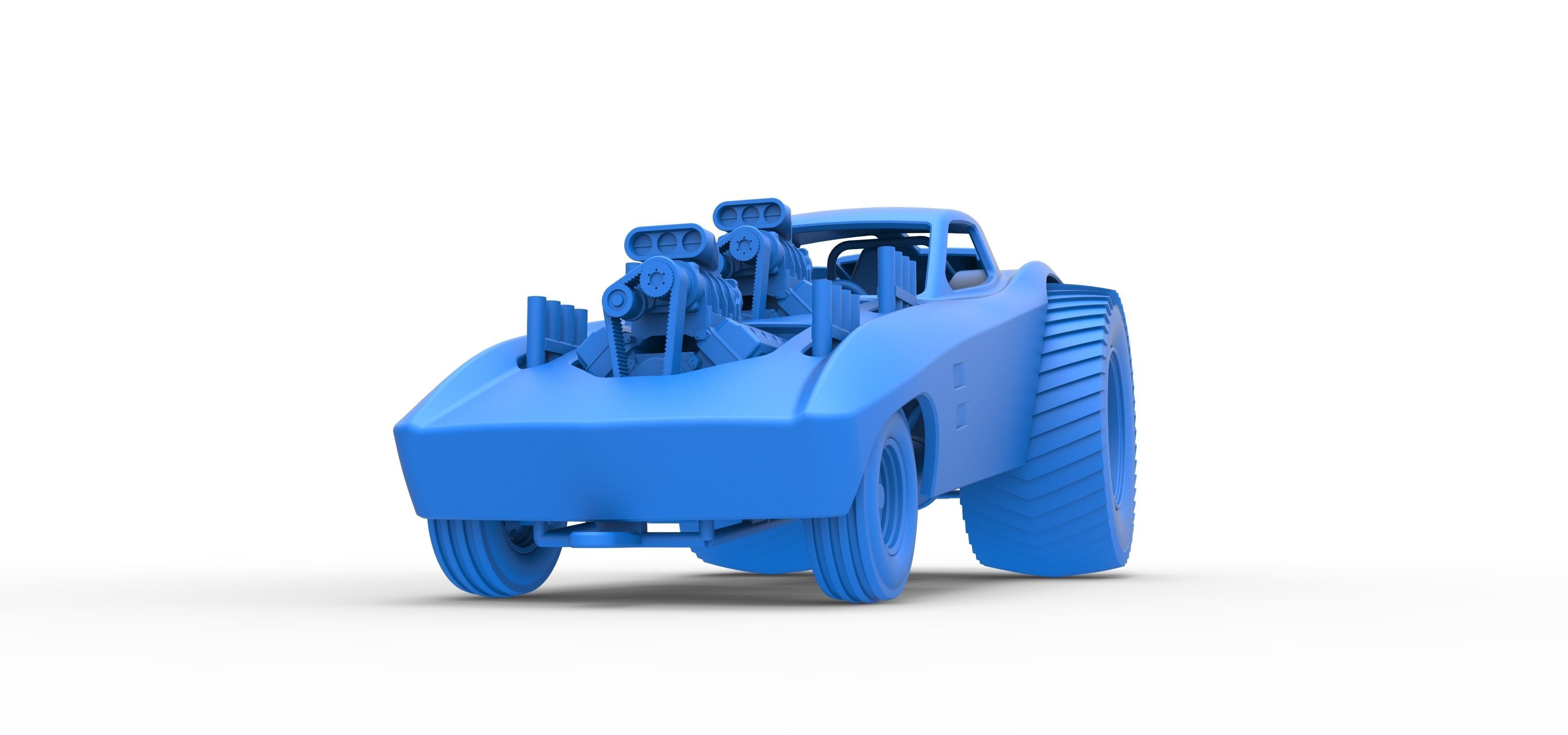 Pulling truck 2wd with Car shell Version 2 Scale 1 to 25 3D print model_23