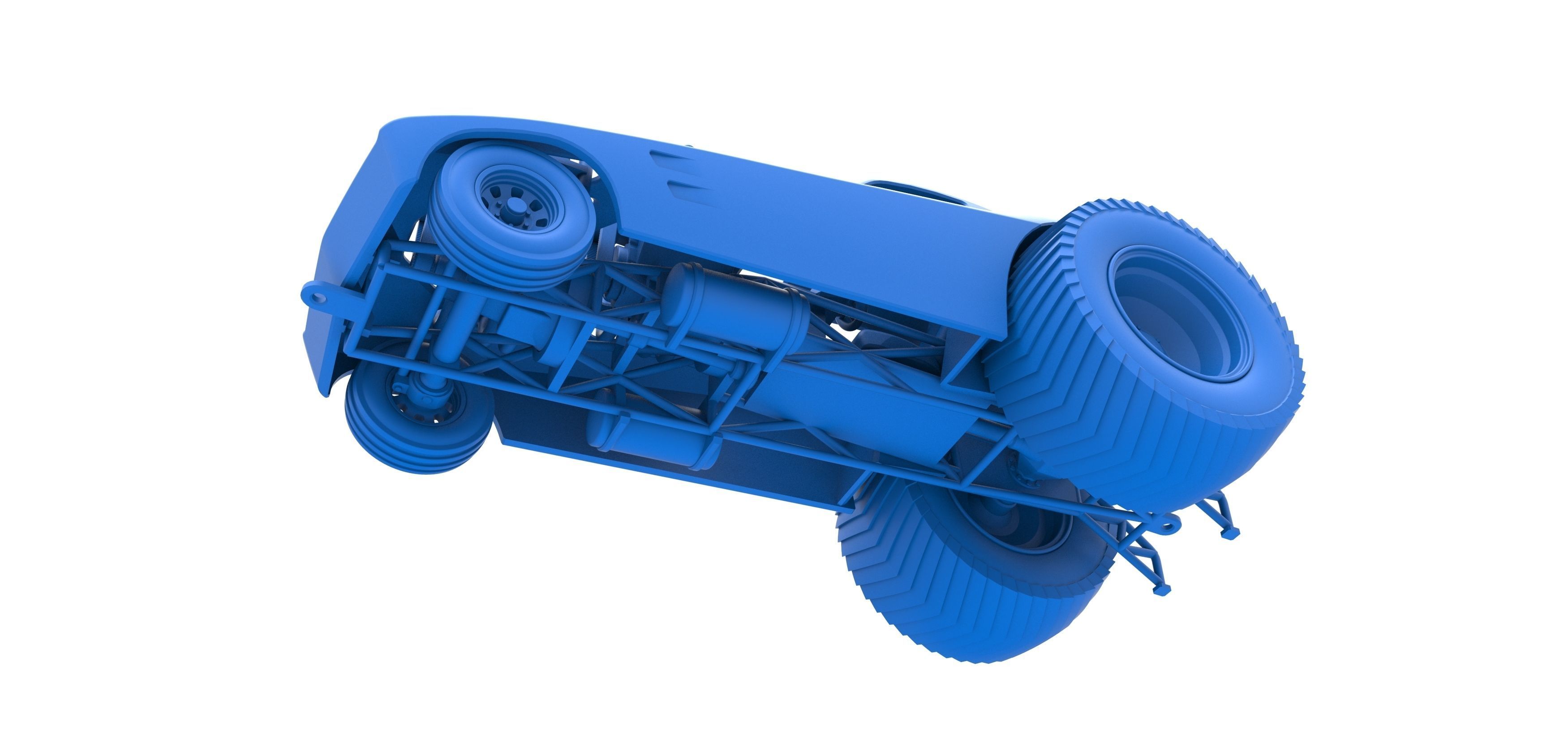 Pulling truck 2wd with Car shell Version 2 Scale 1 to 25 3D print model_20