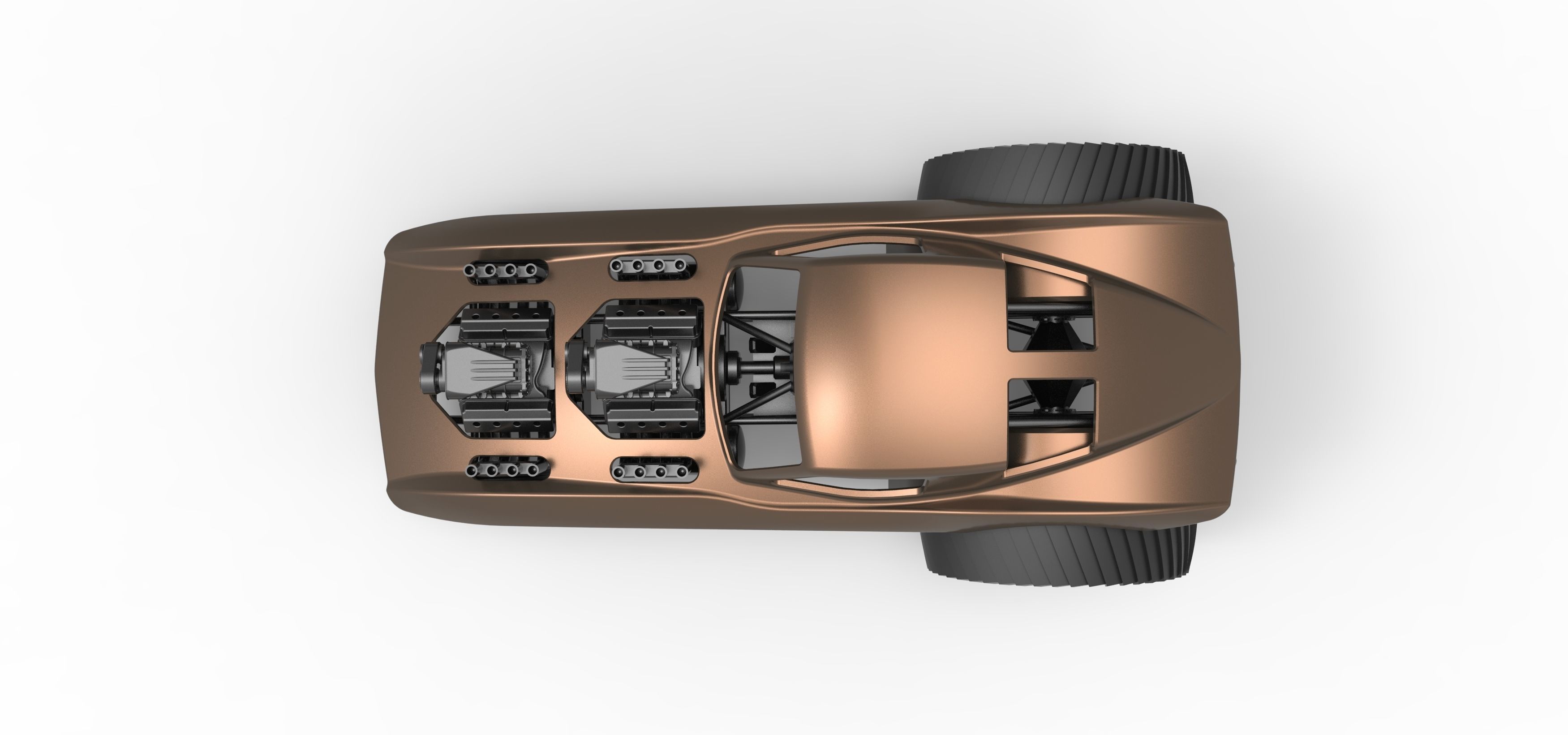 Pulling truck 2wd with Car shell Version 2 Scale 1 to 25 3D print model_11