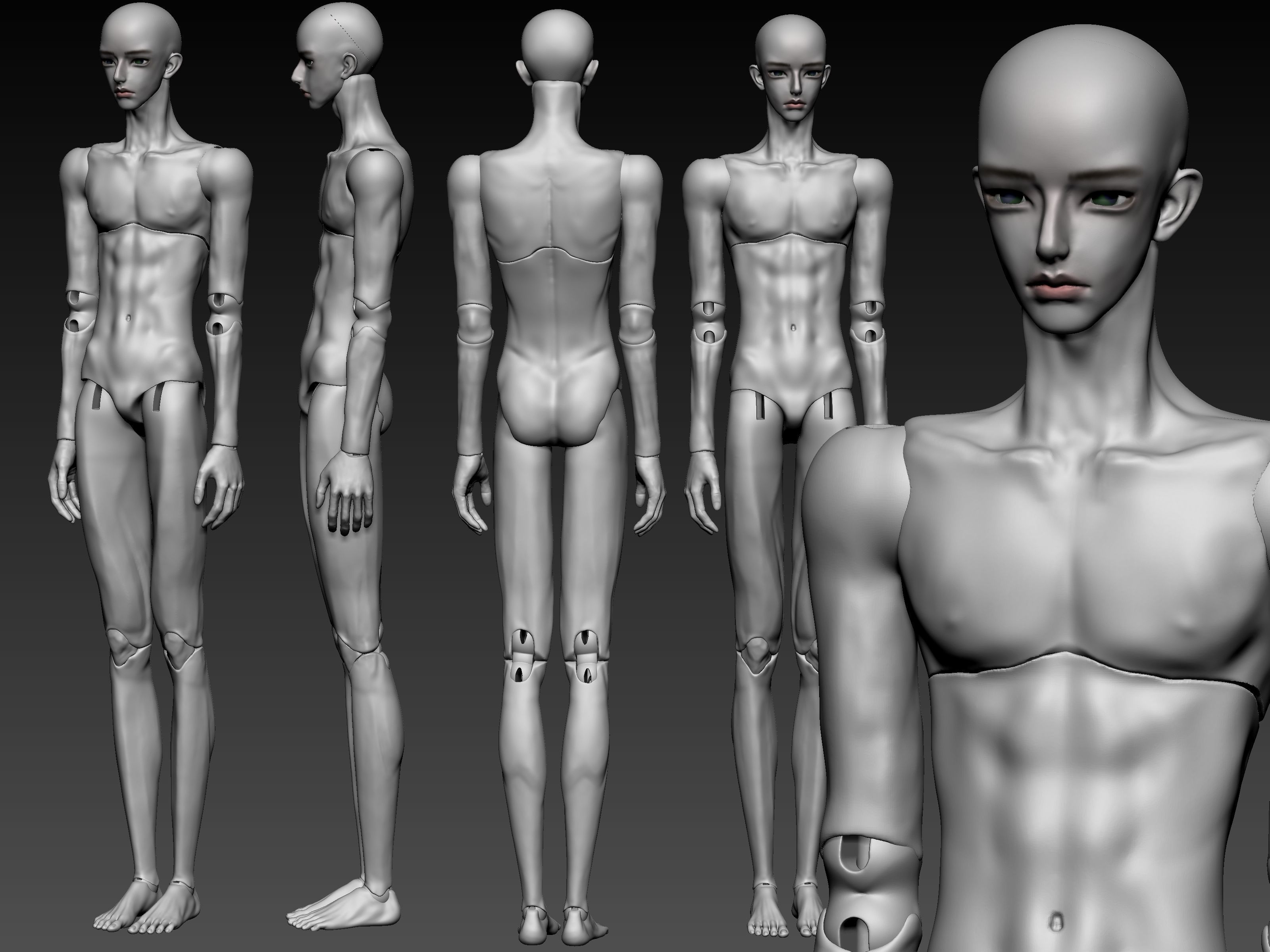 BJd male boy stl articulated doll edward 3D print model_2