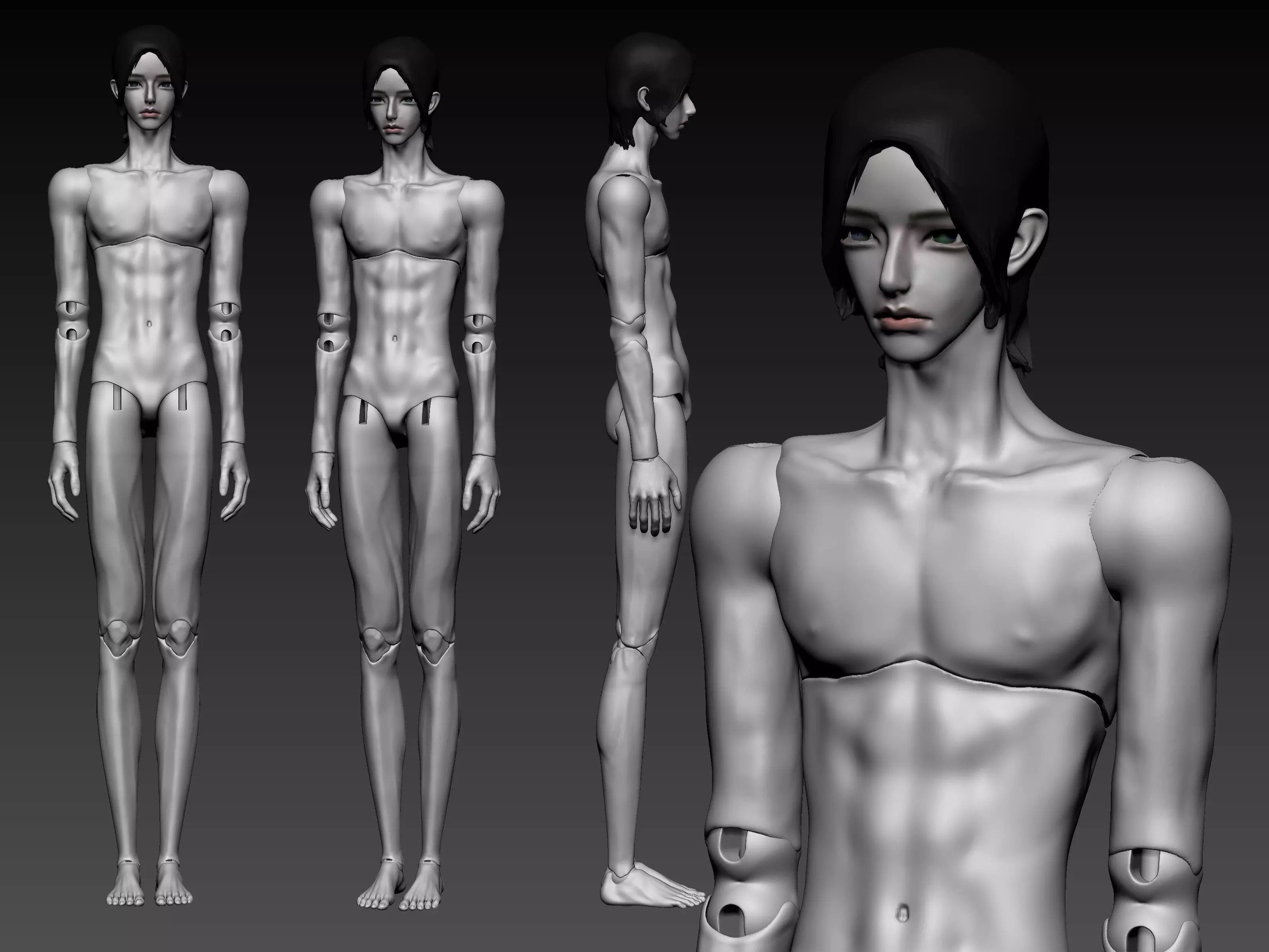 BJd male boy stl articulated doll edward 3D print model_0