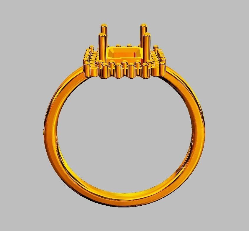 Emerald Gemstone Ring 3D print model_9