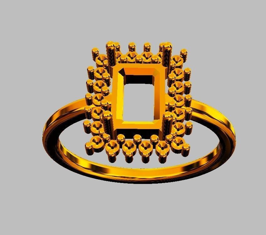 Emerald Gemstone Ring 3D print model_7