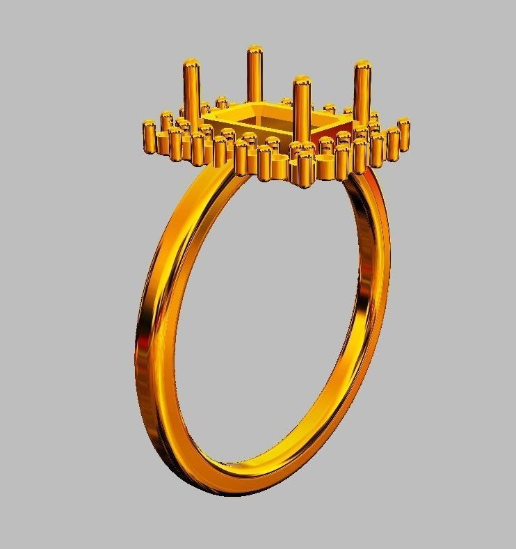 Emerald Gemstone Ring 3D print model_10