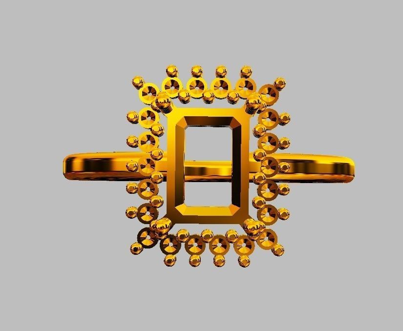 Emerald Gemstone Ring 3D print model_11