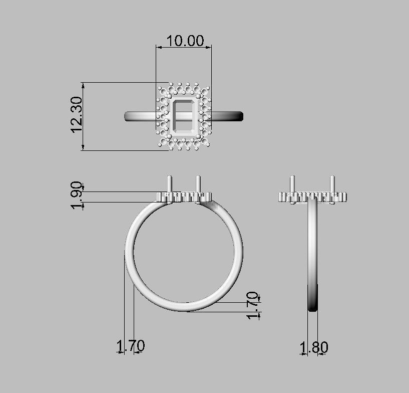 Emerald Gemstone Ring 3D print model_4