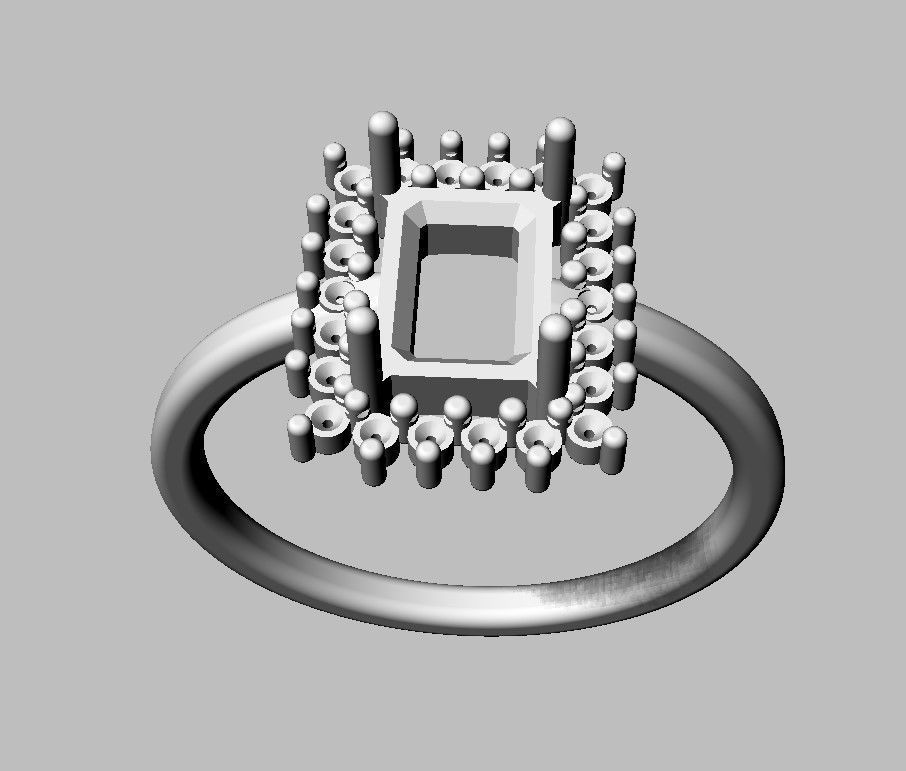 Emerald Gemstone Ring 3D print model_16