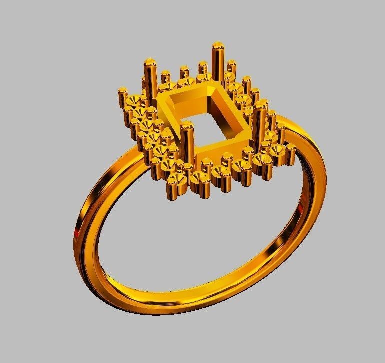 Emerald Gemstone Ring 3D print model_8