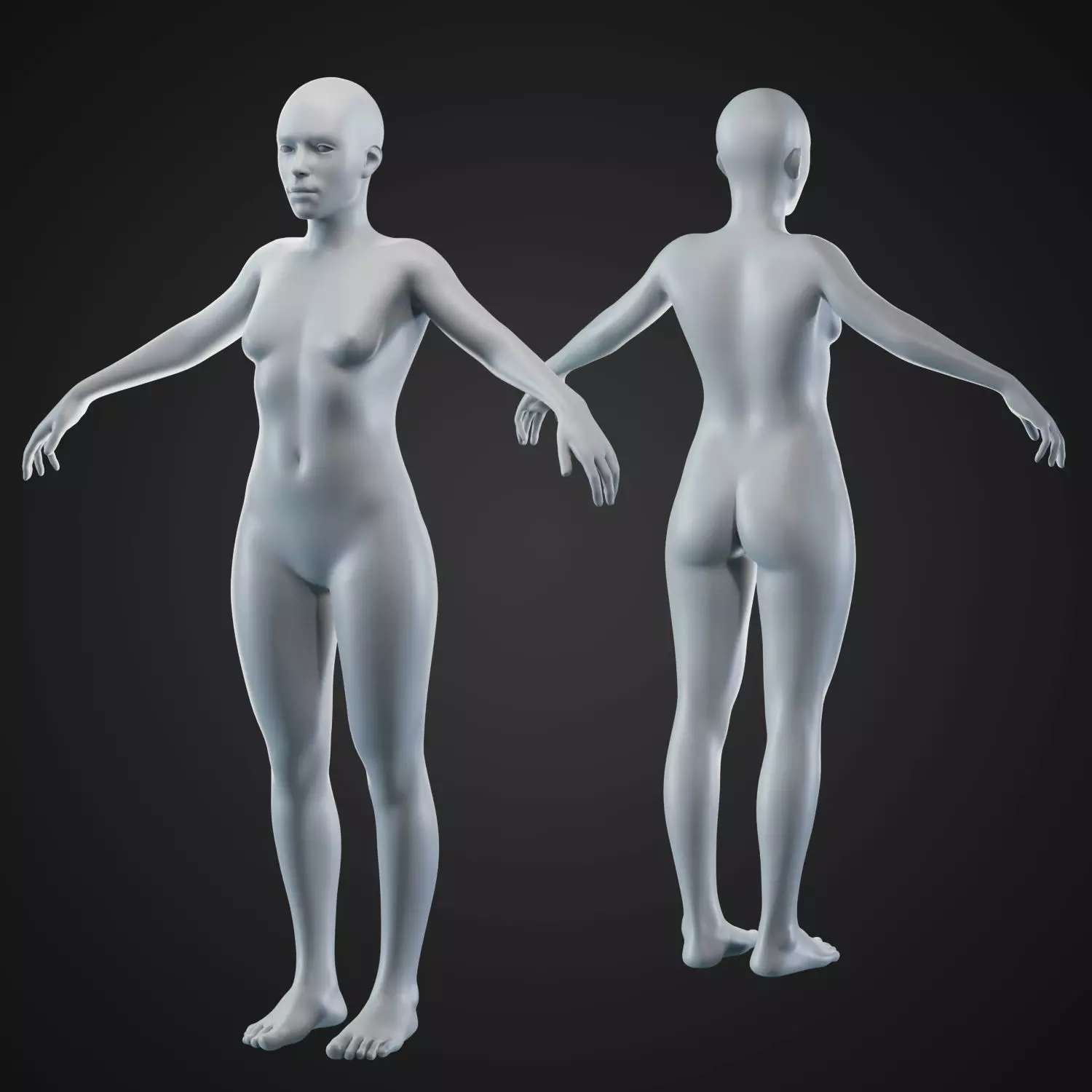 Woman Basemesh Low-poly 3D model