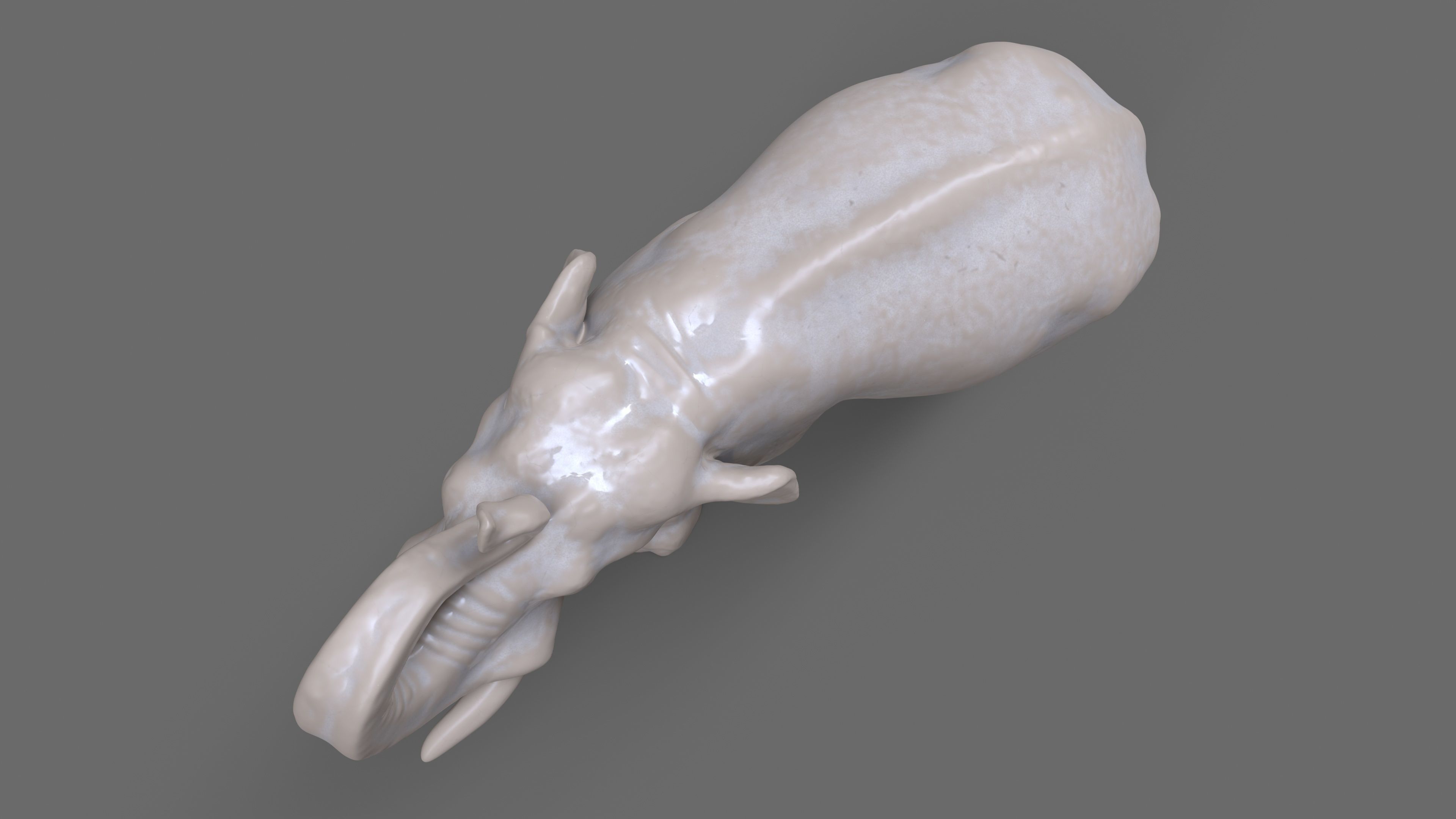 Elephant Porcelain figurine Low-poly 3D model_5