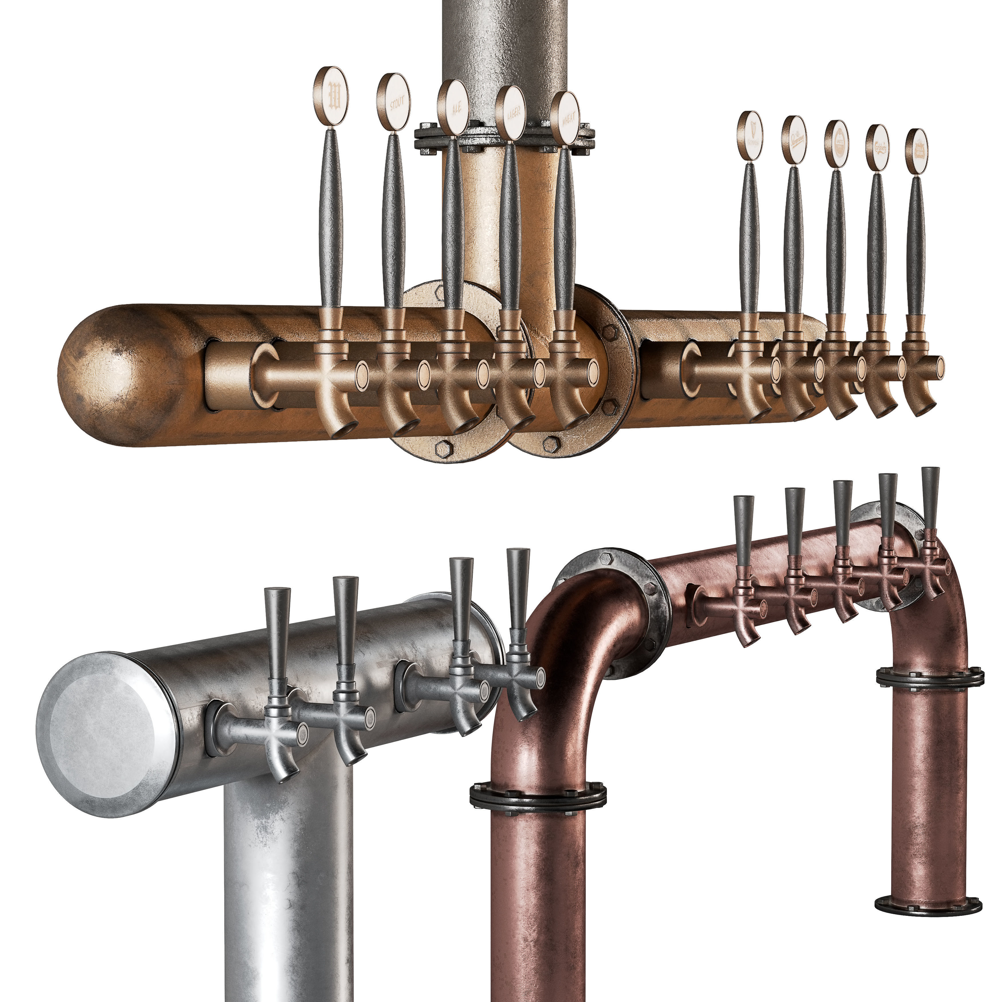 Loft-Style Beer Towers 3D model_1