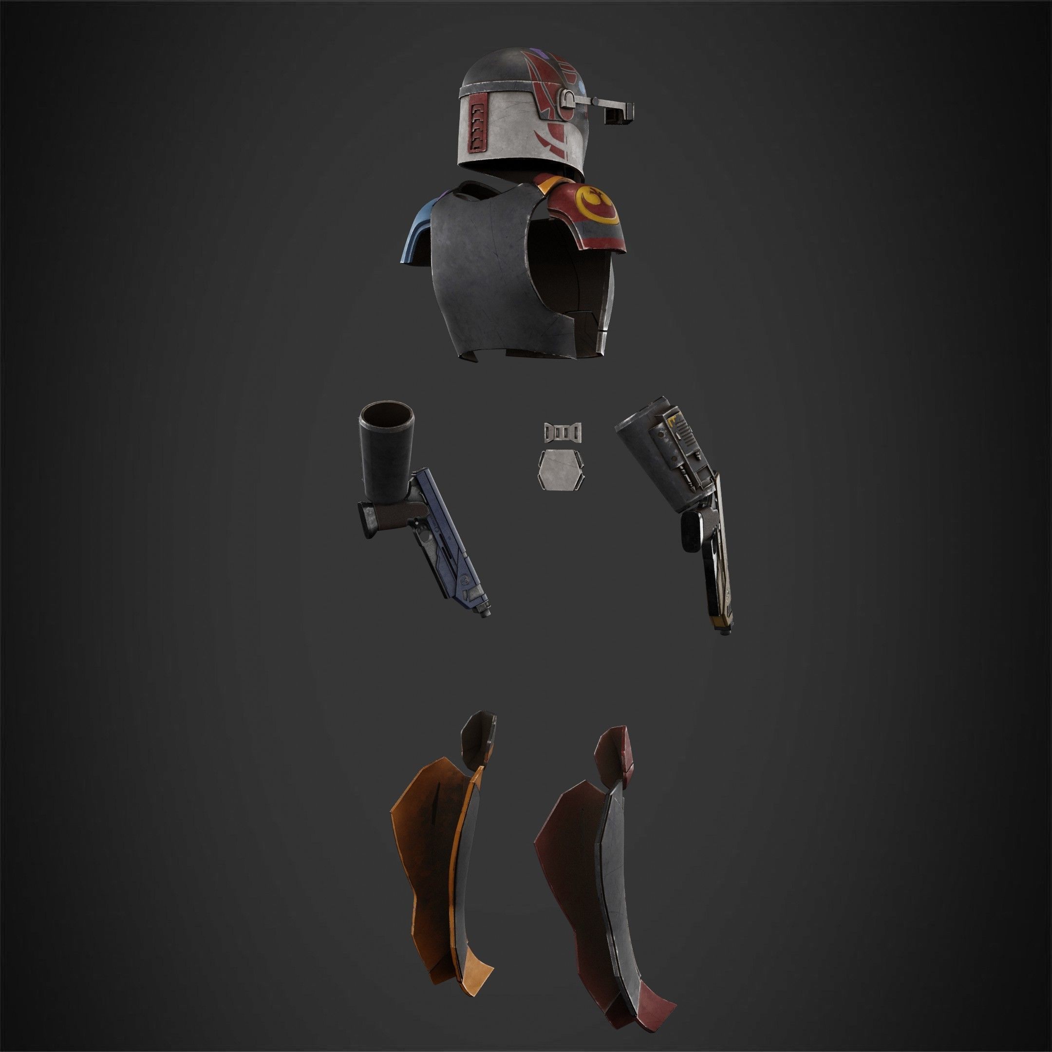 Sabine Wren Full Armor with Westar for Cosplay 3D Model Collection_11