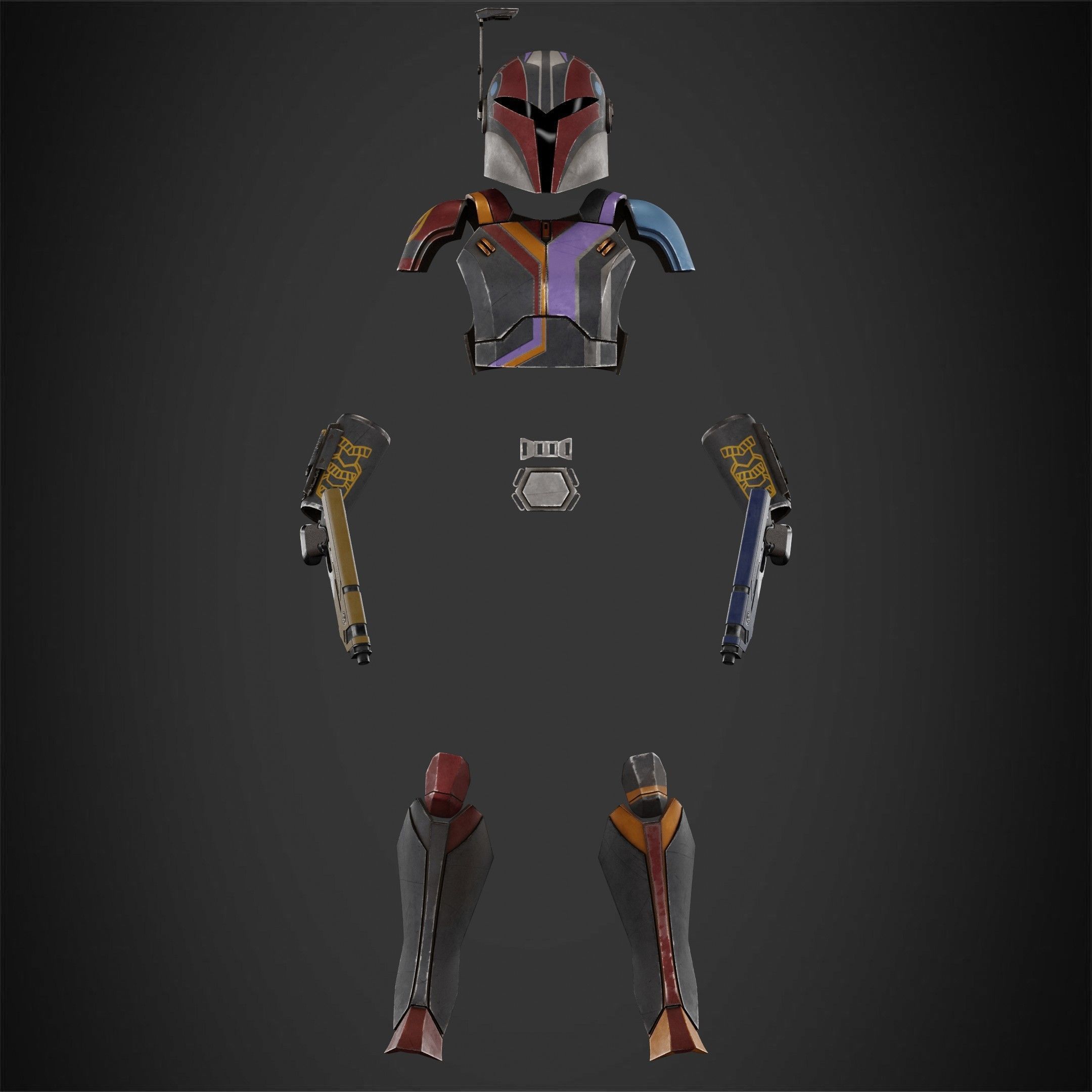 Sabine Wren Full Armor with Westar for Cosplay 3D Model Collection_5