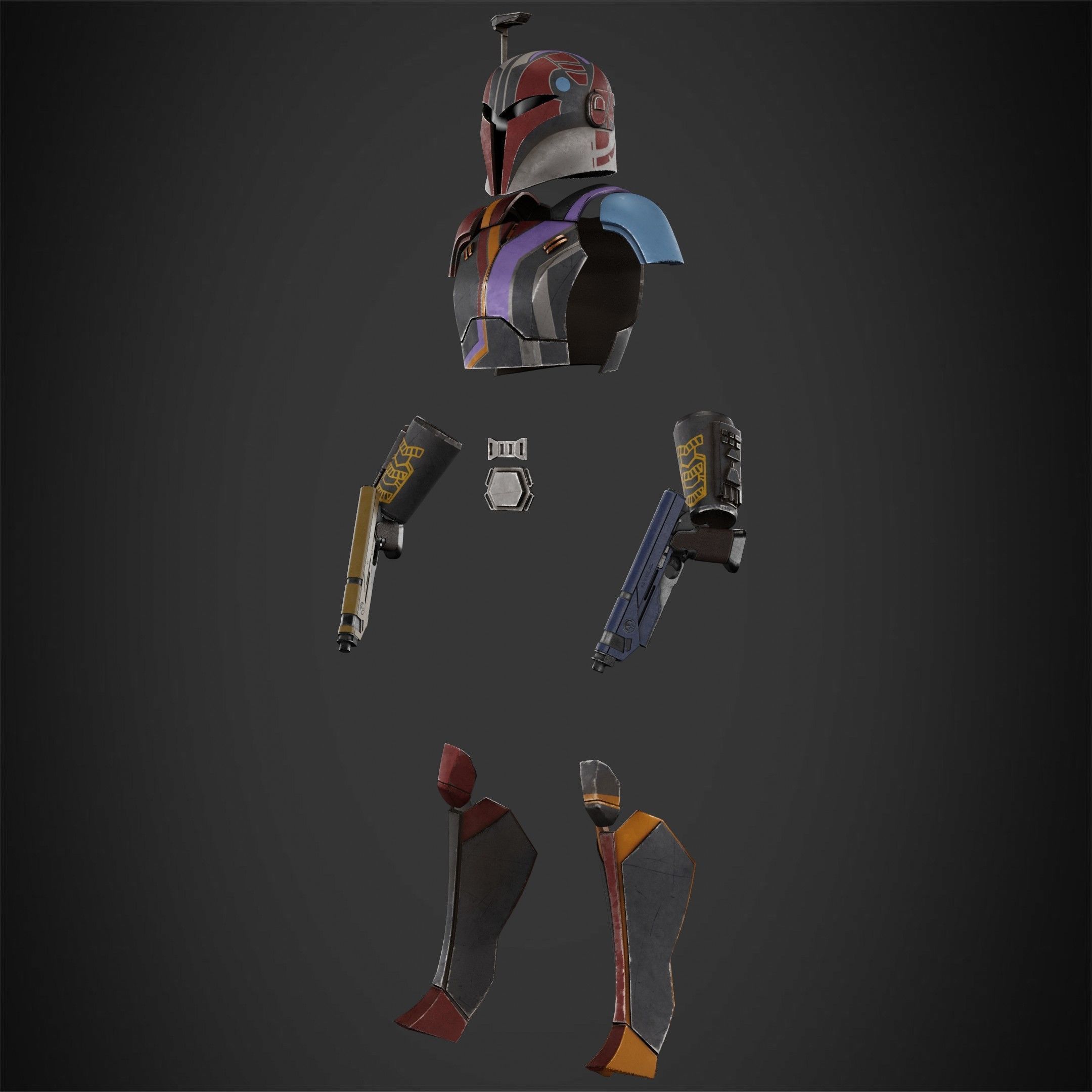 Sabine Wren Full Armor with Westar for Cosplay 3D Model Collection_6