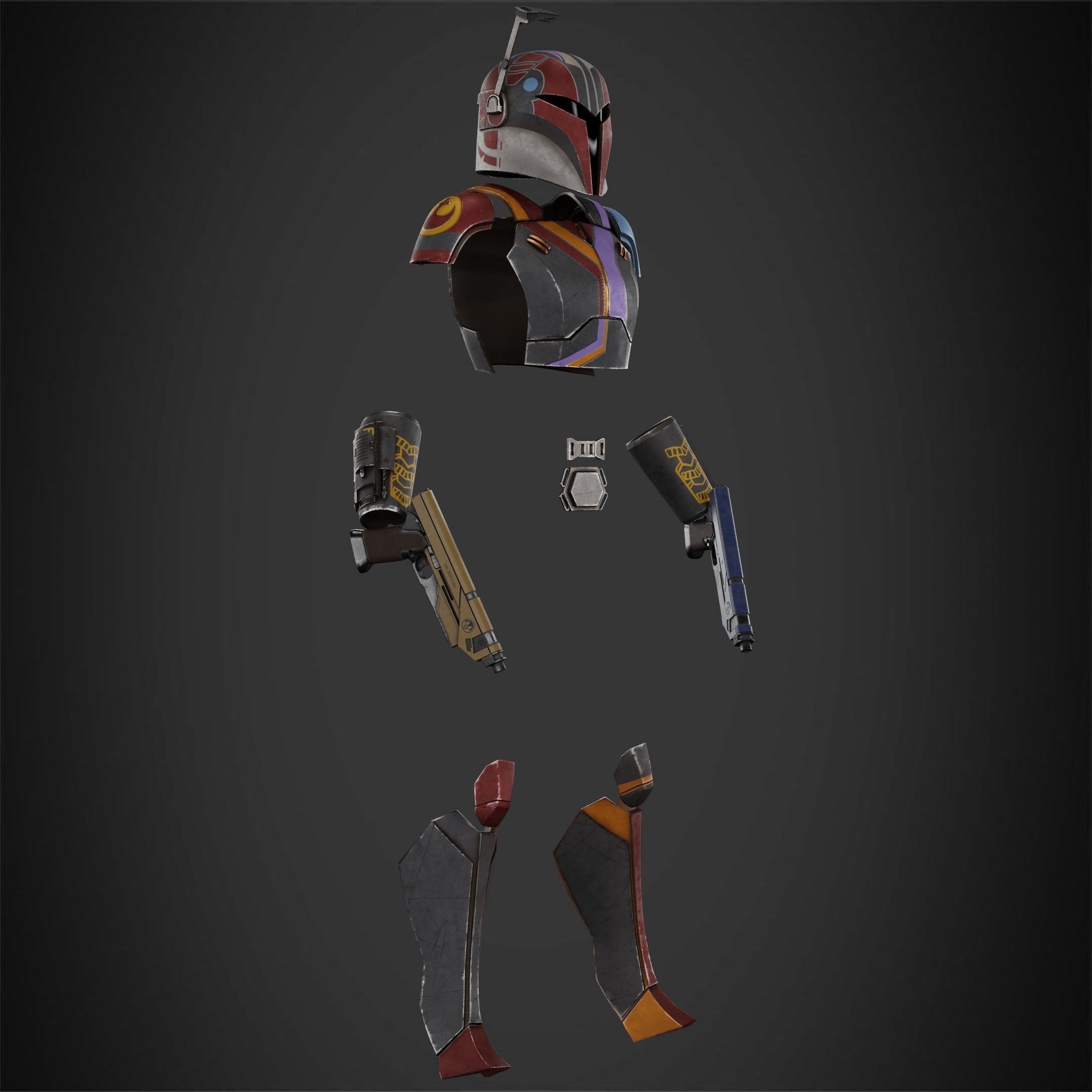 Sabine Wren Full Armor with Westar for Cosplay 3D Model Collection_14