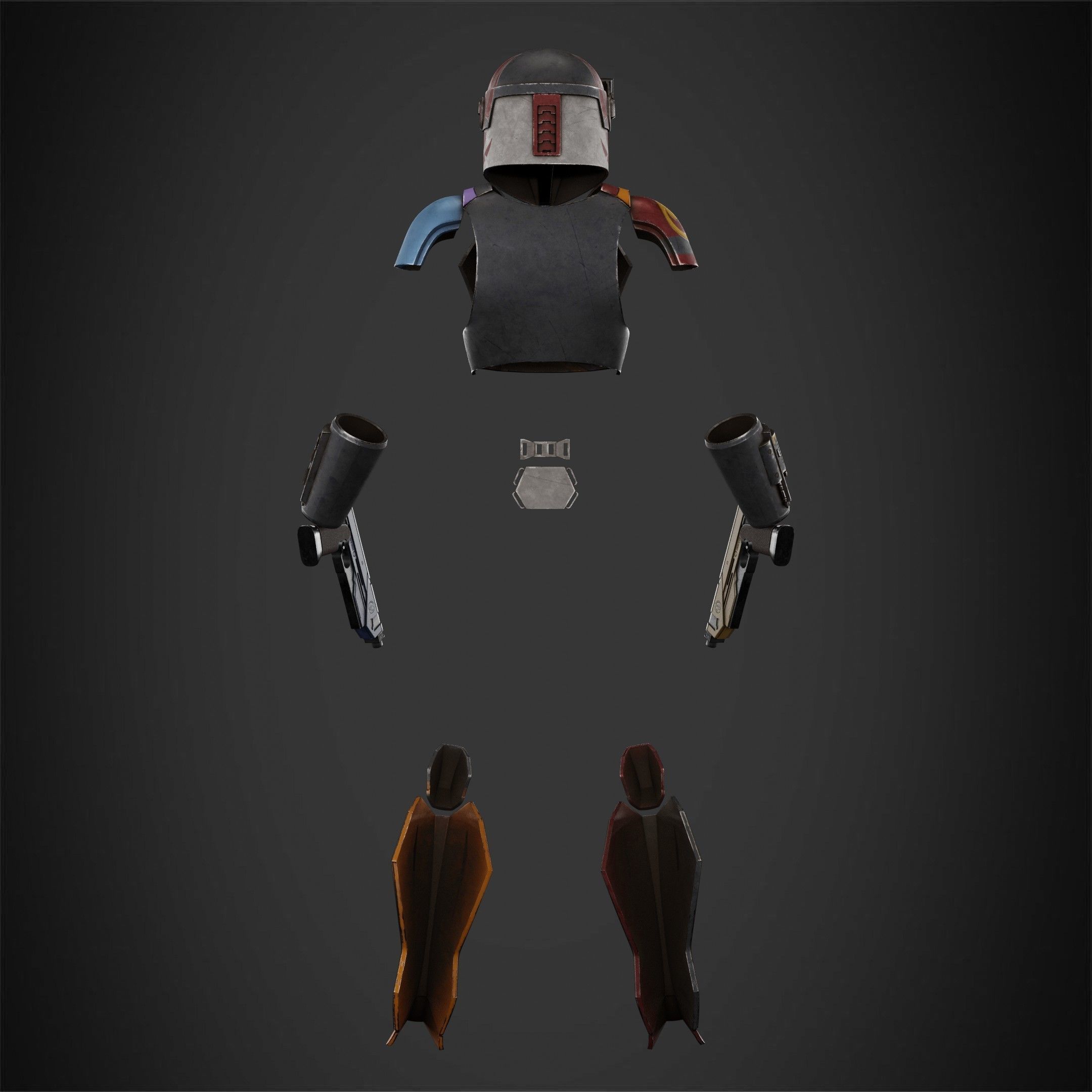 Sabine Wren Full Armor with Westar for Cosplay 3D Model Collection_13