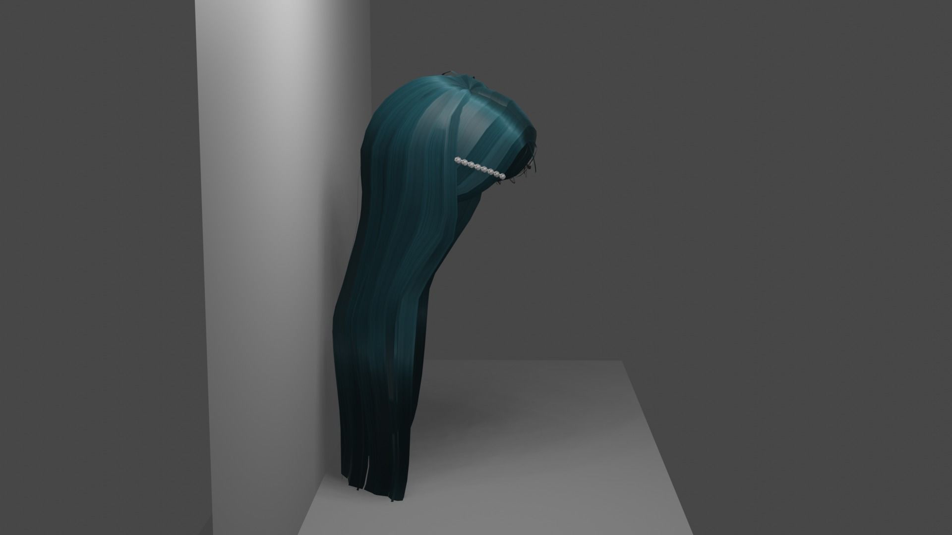 Hair long 2 sidepart with clips and 8 color textures Low-poly 3D model_3