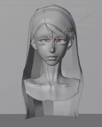 Hair long 2 sidepart with clips and 8 color textures Low-poly 3D model_0