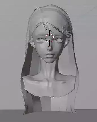 Hair long 2 sidepart with clips and 8 color textures