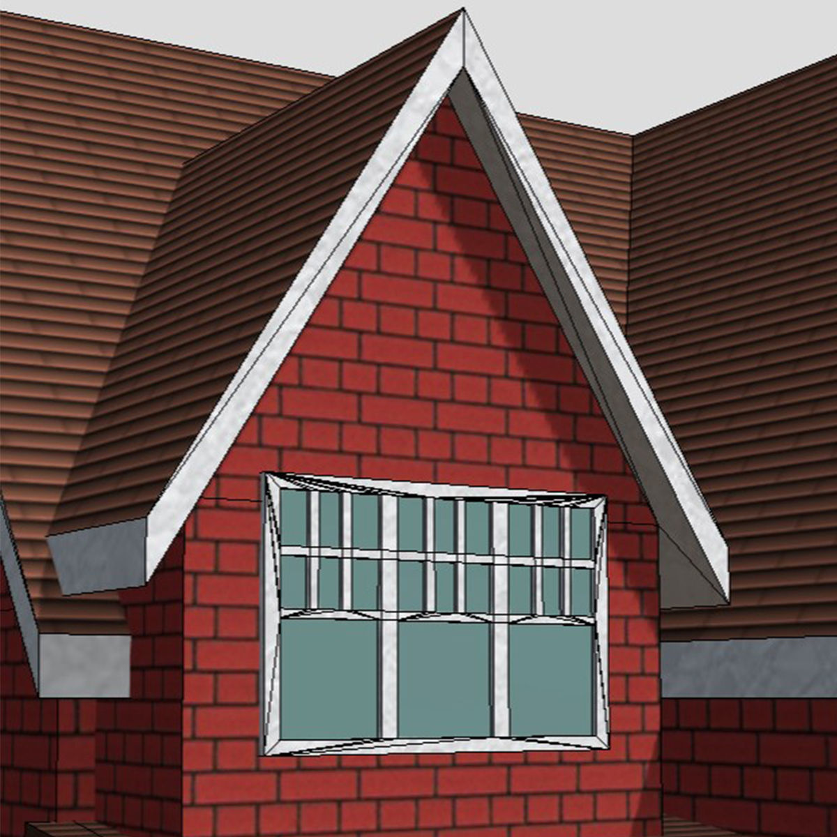 American Style Cottage - Town House Model Low-poly 3D model_7