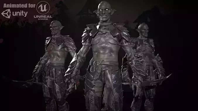 SkinnyOrc2 Low-poly 3D model