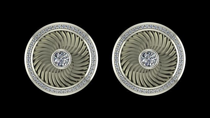 Diamond Ornamental Earrings 3D-Printable Fantasy Jewelry Design 3D print model