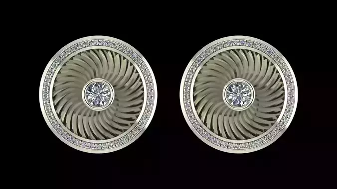 Diamond Ornamental Earrings 3D-Printable Fantasy Jewelry Design 3D print model