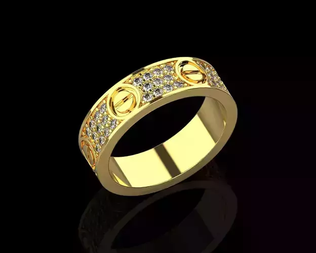 Love Diamonds Ring 17 Size N156 3D print model