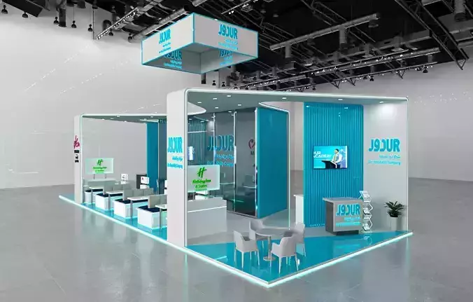 booth 6x15 3D model
