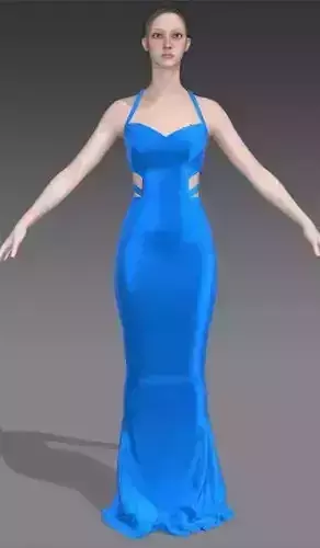 Dress fish skirt and heart neckline