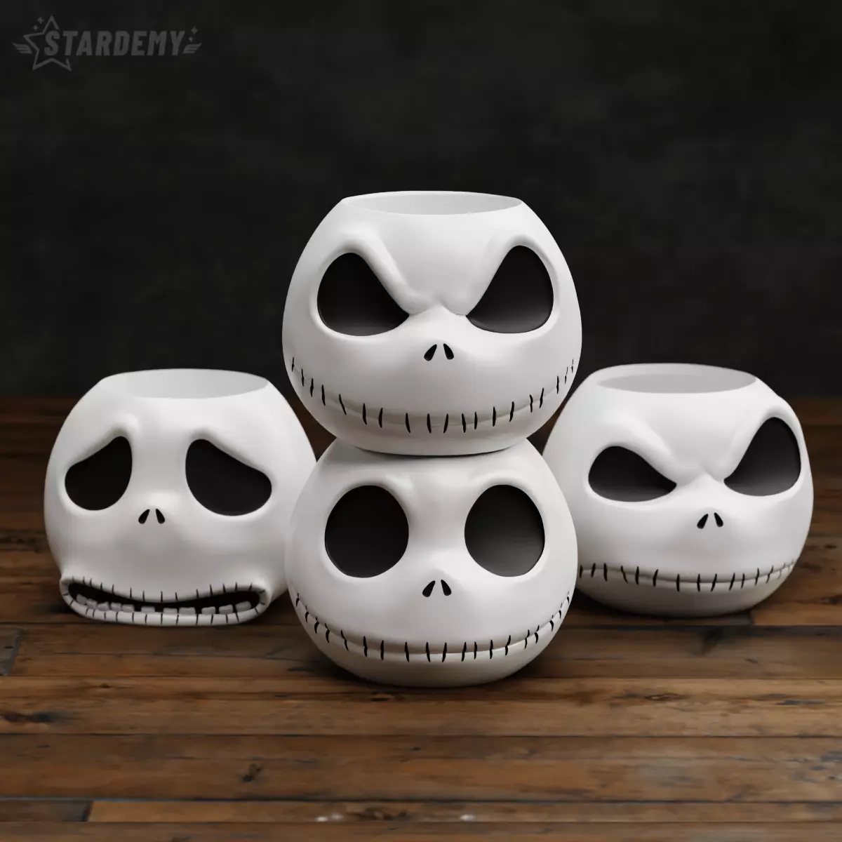 JACK SKELLINGTON BOWL PLANTER SET HALLOWEEN NIGHTMARE CHRISTMAS 3D print model_0