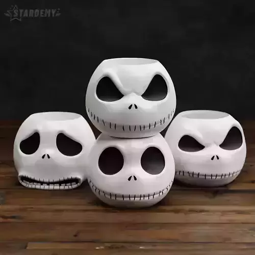 JACK SKELLINGTON BOWL PLANTER SET HALLOWEEN NIGHTMARE CHRISTMAS 3D print model