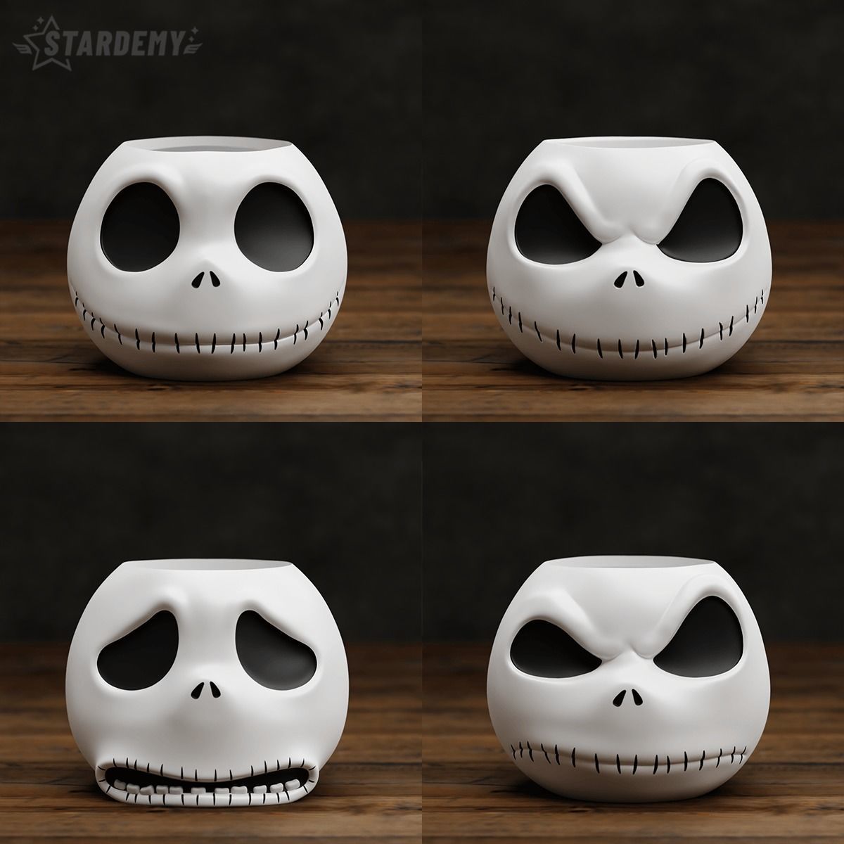JACK SKELLINGTON BOWL PLANTER SET HALLOWEEN NIGHTMARE CHRISTMAS 3D print model_4