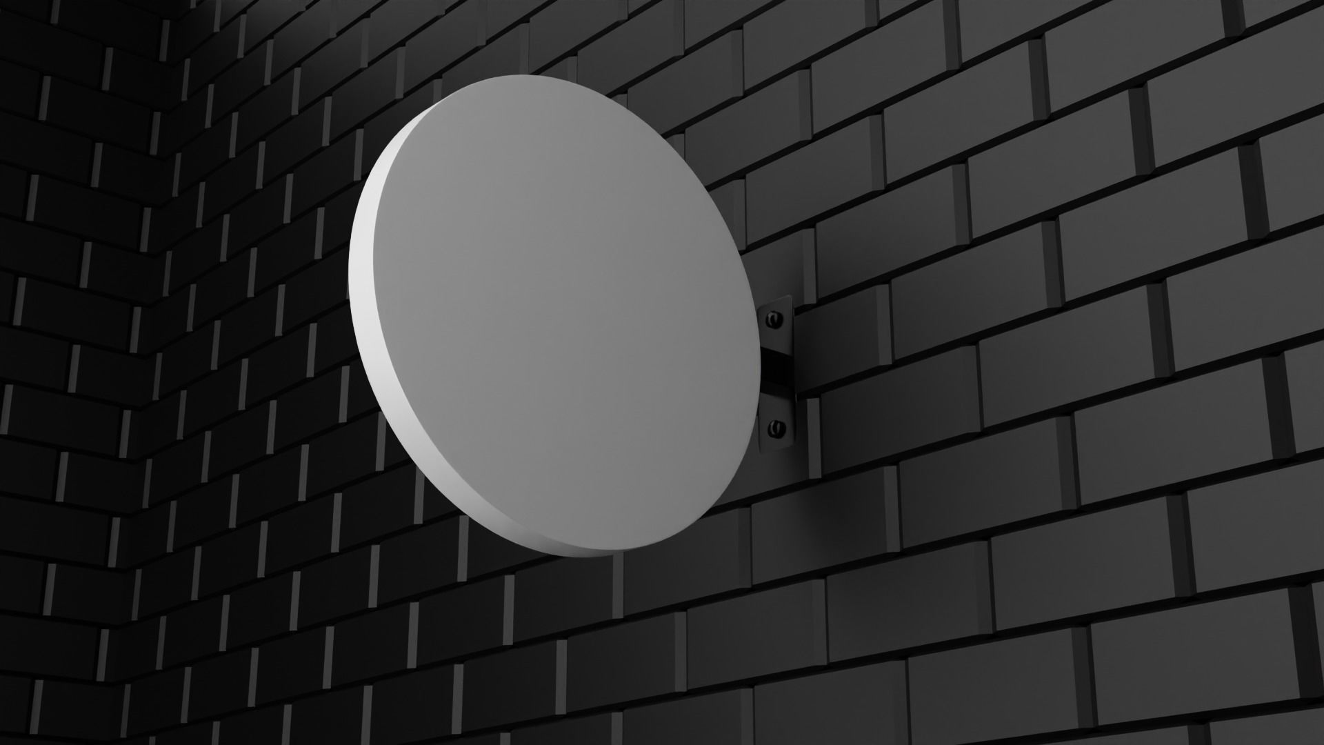 Sign Board on Wall 3D model_1