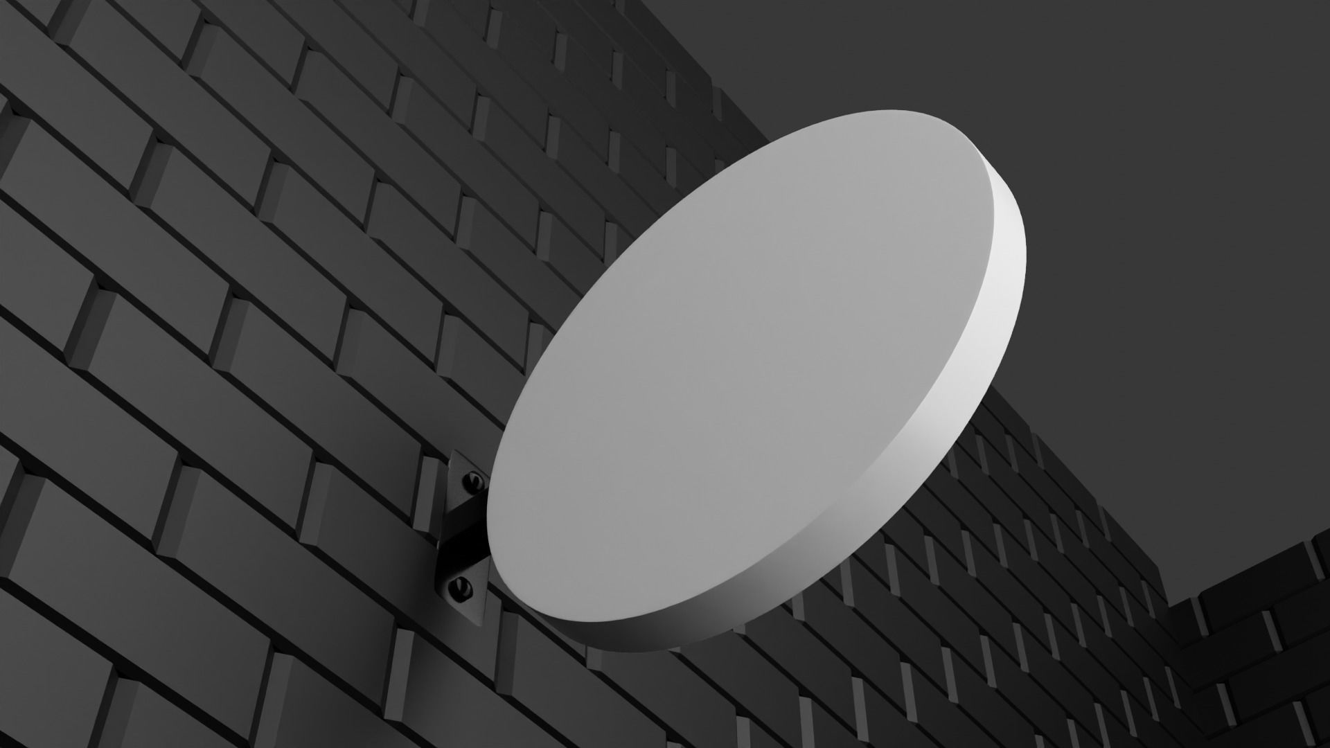 Sign Board on Wall 3D model_5