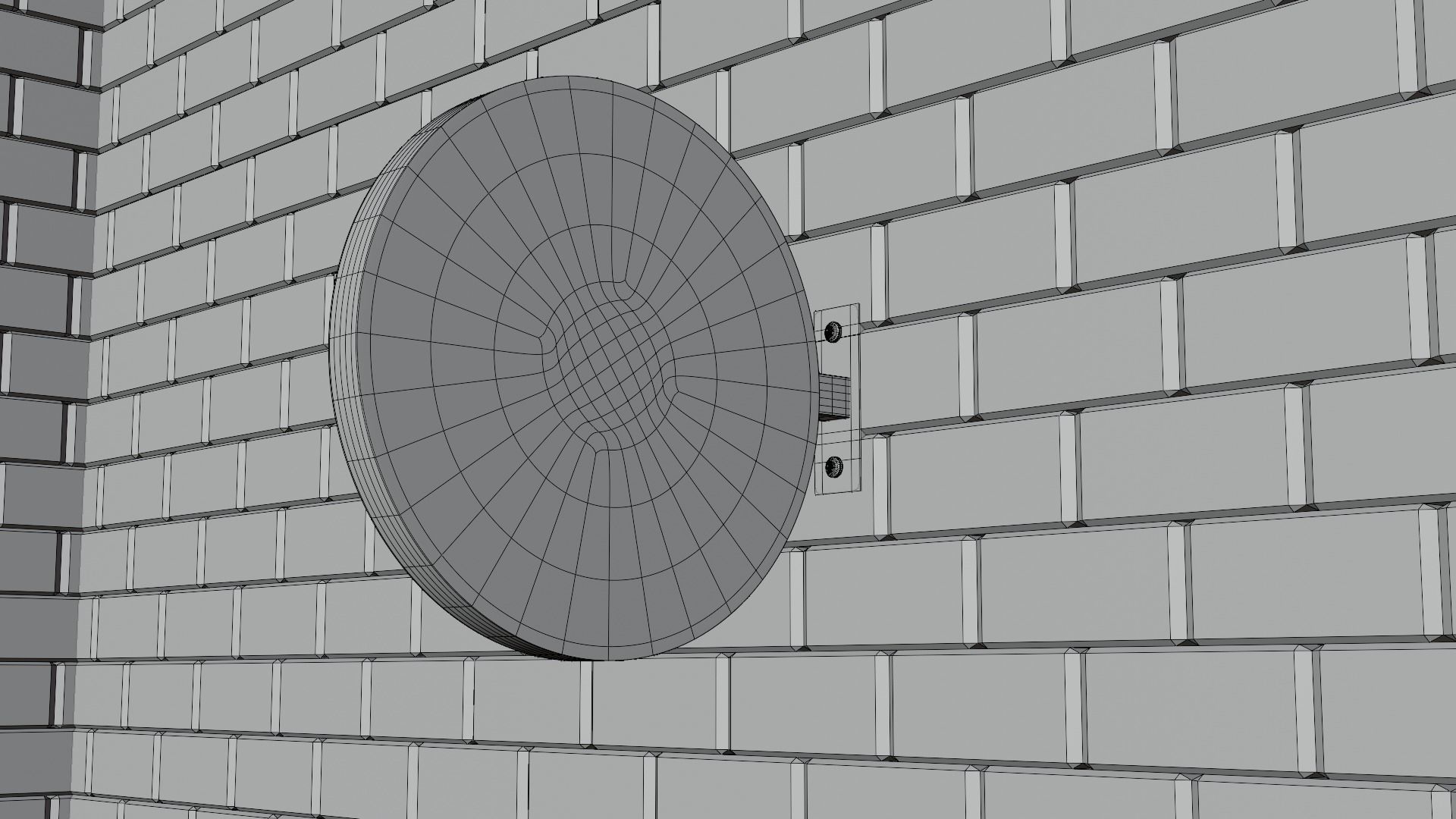 Sign Board on Wall 3D model_7