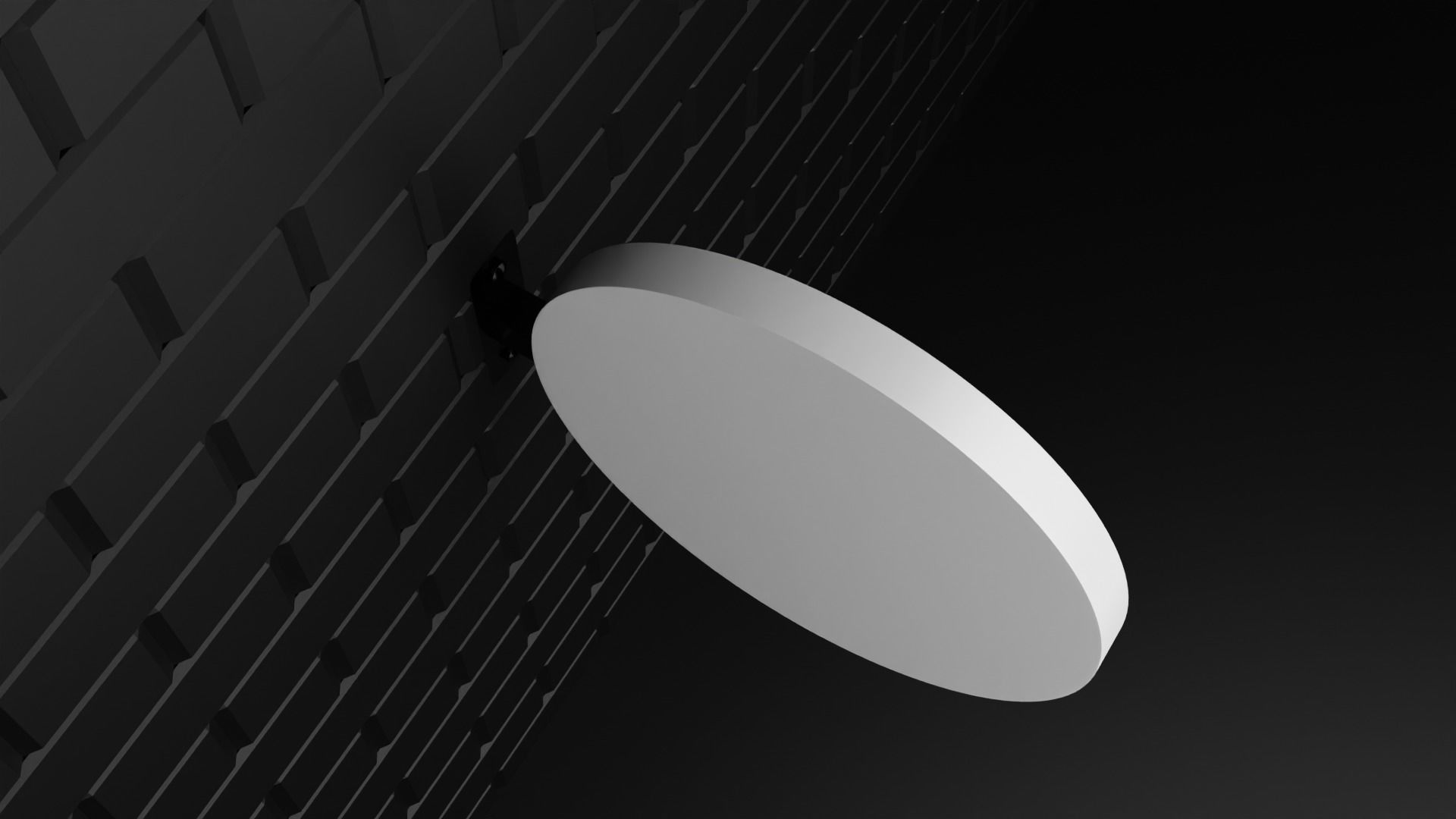 Sign Board on Wall 3D model_4