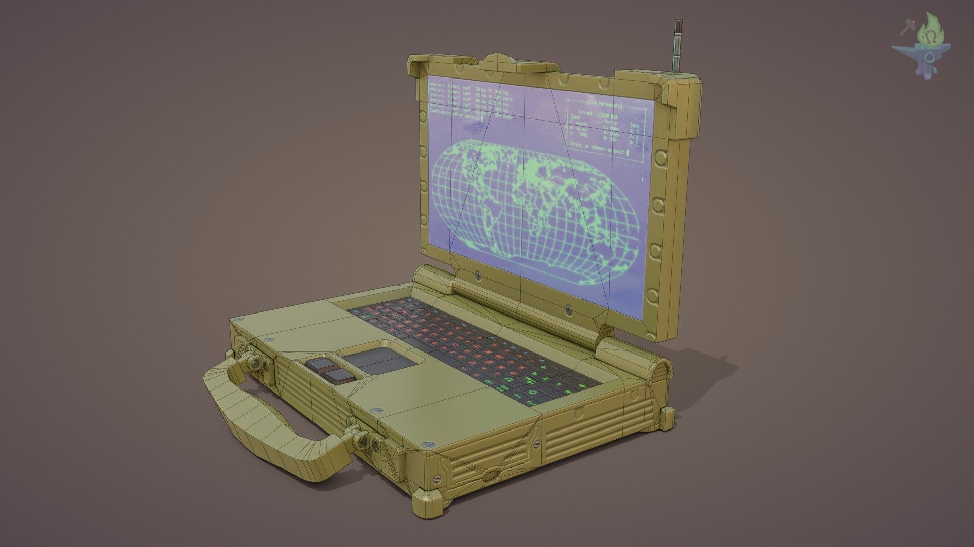 Tactical Laptop Low-poly 3D model_15