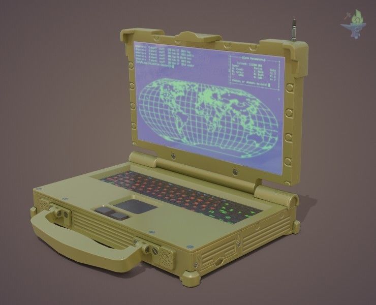 Tactical Laptop Low-poly 3D model_17