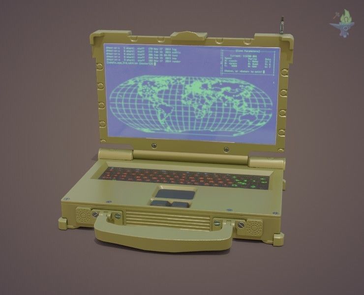 Tactical Laptop Low-poly 3D model_16