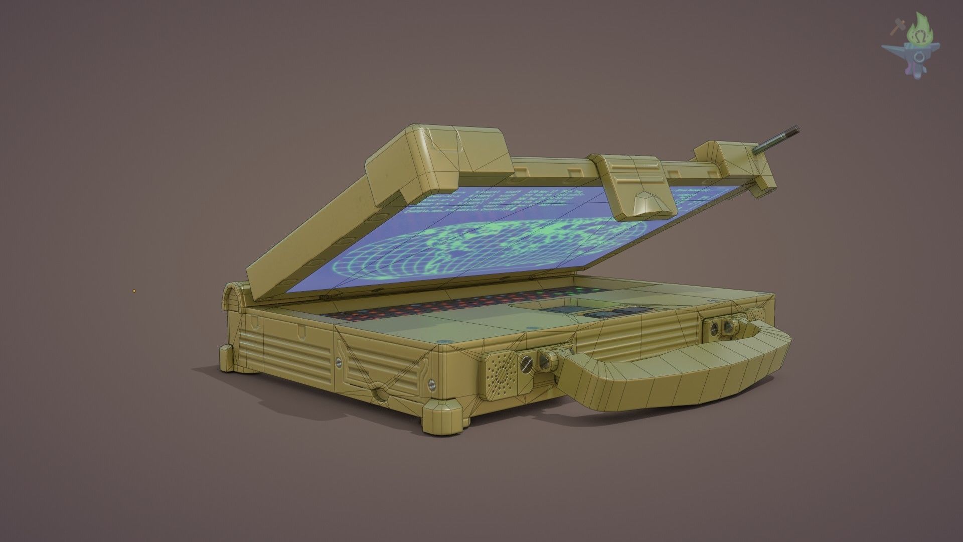 Tactical Laptop Low-poly 3D model_21