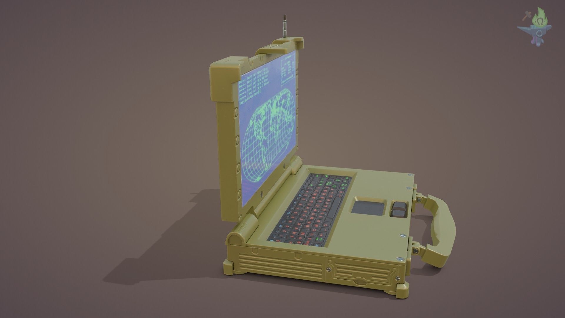Tactical Laptop Low-poly 3D model_18
