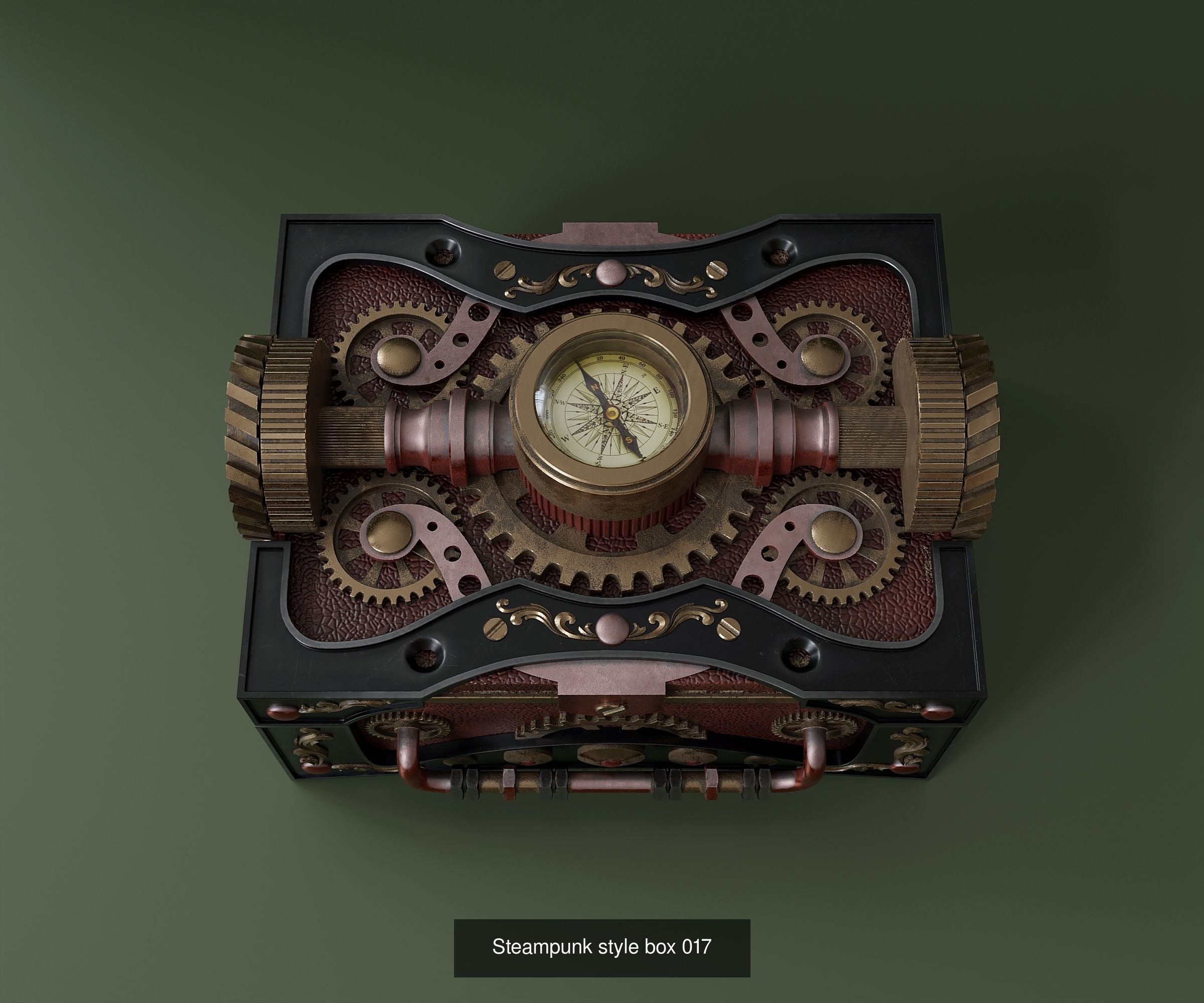 3 steampunk boxes 3D Model Collection_3